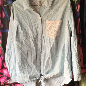 Button down shirt , lace pocket